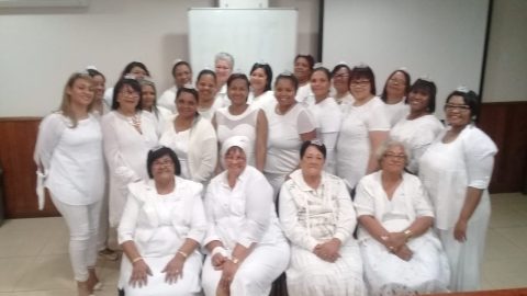 Women in all white